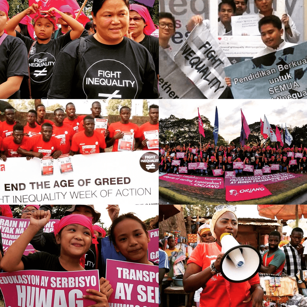 Afgelopen week kwamen actiegroepen in actie om de globale ongelijkheid te verkleinen. 