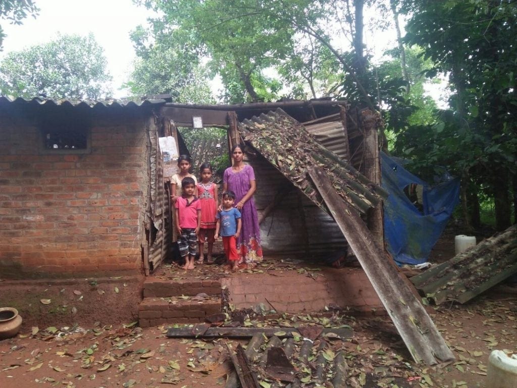 Schade door de overstroming in Kerala, India