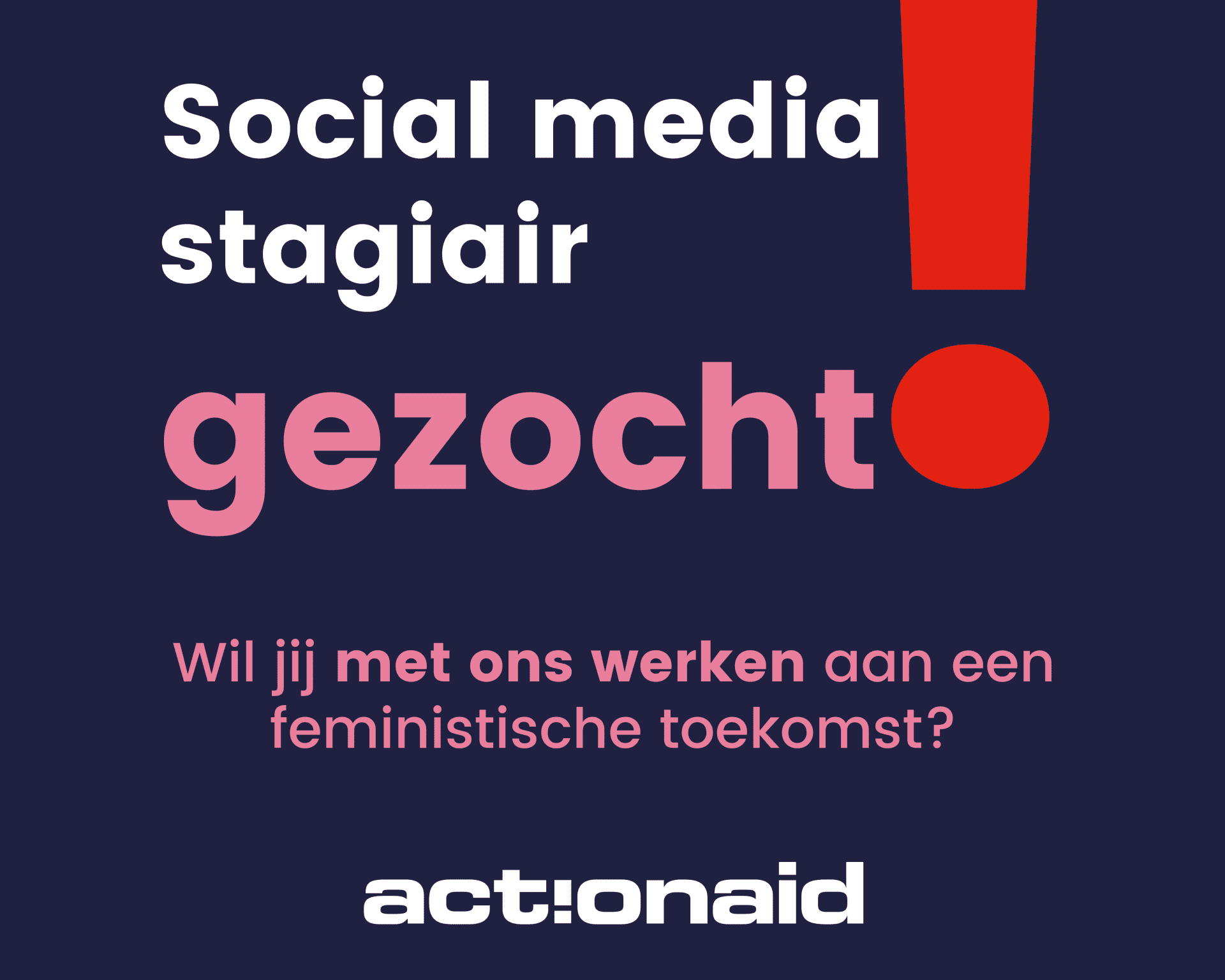 Vacature: Stagiair Social Media & Communicatie - ActionAid Nederland